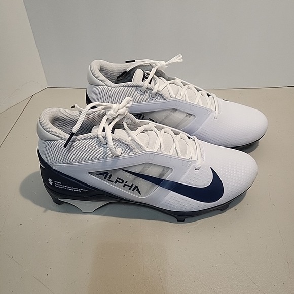 Nike Alpha Menace 4 Pro White Blue Football Cleats men's size 11 NEW FD7037-104 - Picture 2 of 11